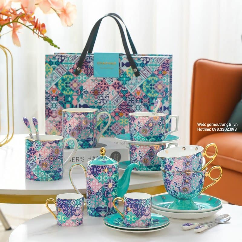 BỘ TÁCH TRÀ PHONG CÁCH BOHEMIAN